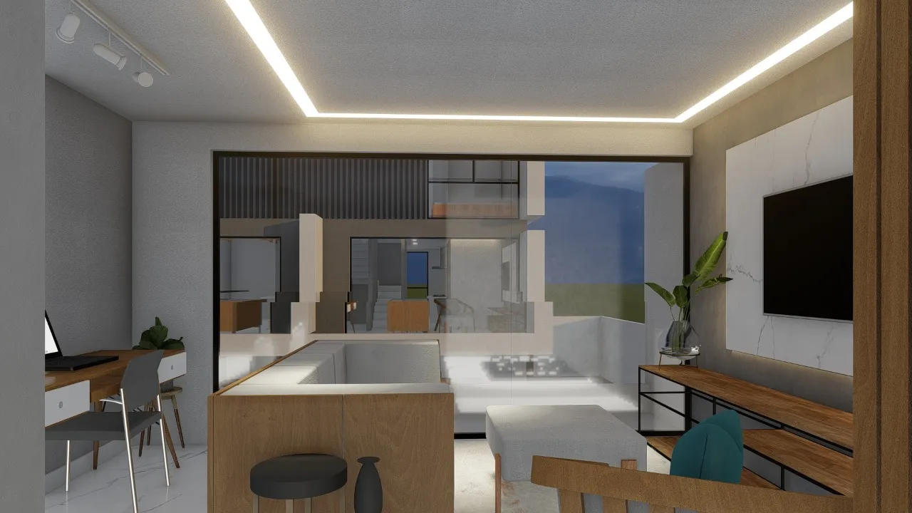 Referência visual de ambiente com iluminação linear no gesso