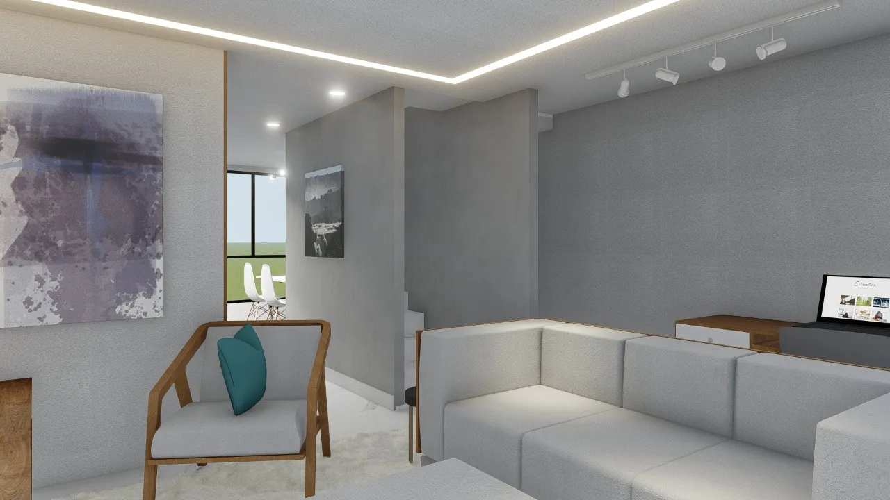 Referência visual de ambiente com rasgo de luz no teto
